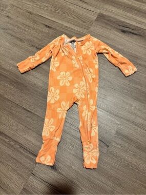 Baby Orange Checker Floral Bamboo Pajamas